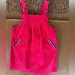 Rainbow Creek Bright Pink Corduroy Overall Dress - Girls 6